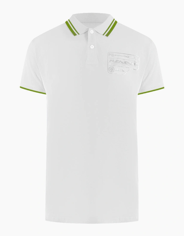 Plein Sport Performance Logo Stretch White Polo Shirt
