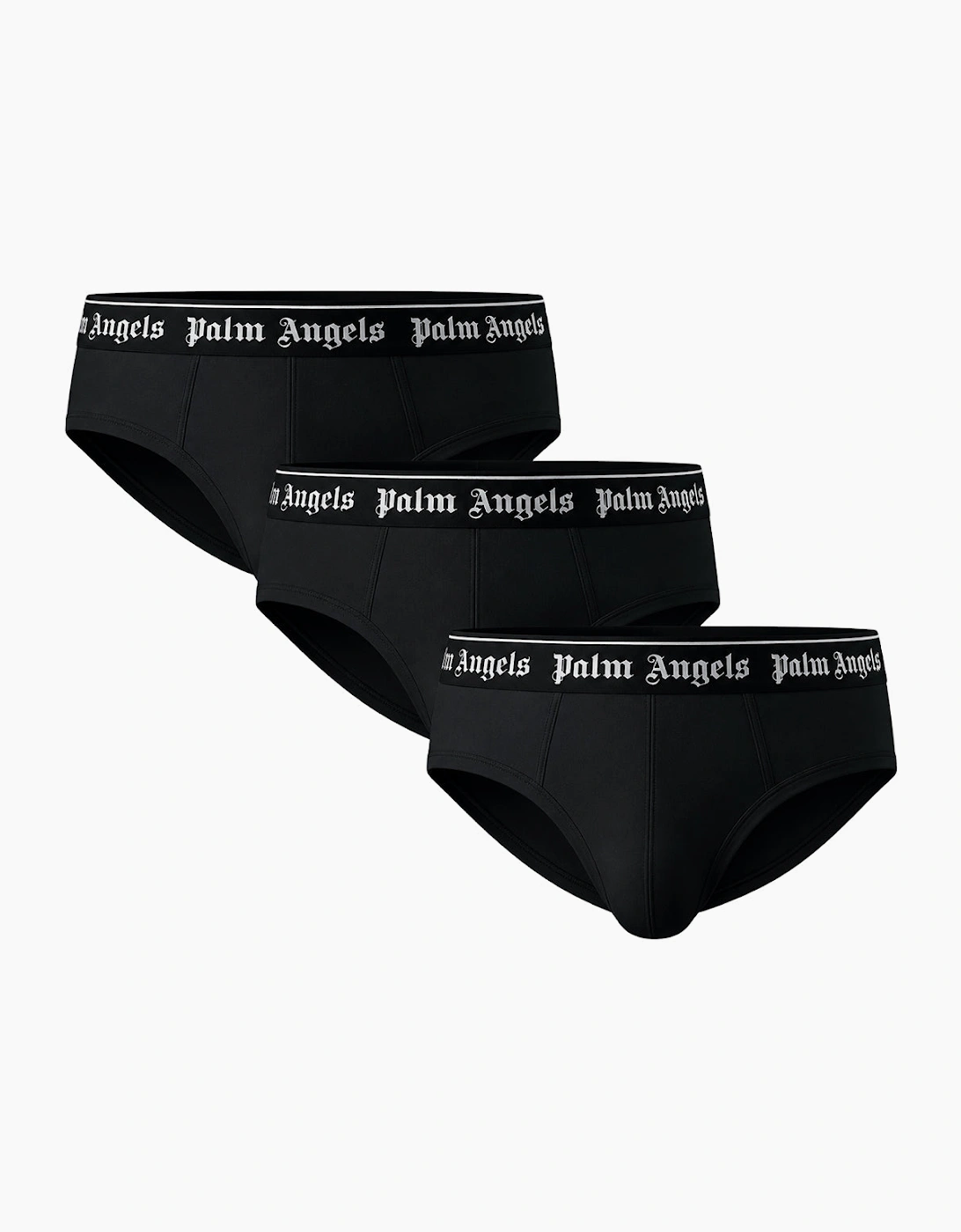 Palm Angels Women's Palm Angels Tri-Pack Classic Logo Black Briefs - Black/Black
