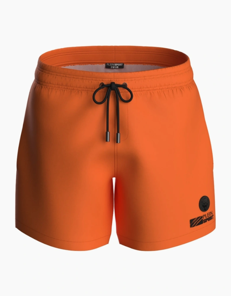 Plein Sport Basic Logo Medium Boardshort Orange Swim Shorts