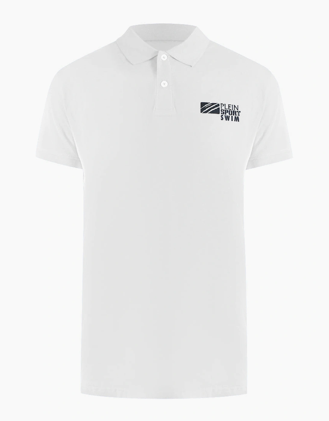 Plein Sport Classic Logo Stretch White Polo Shirt