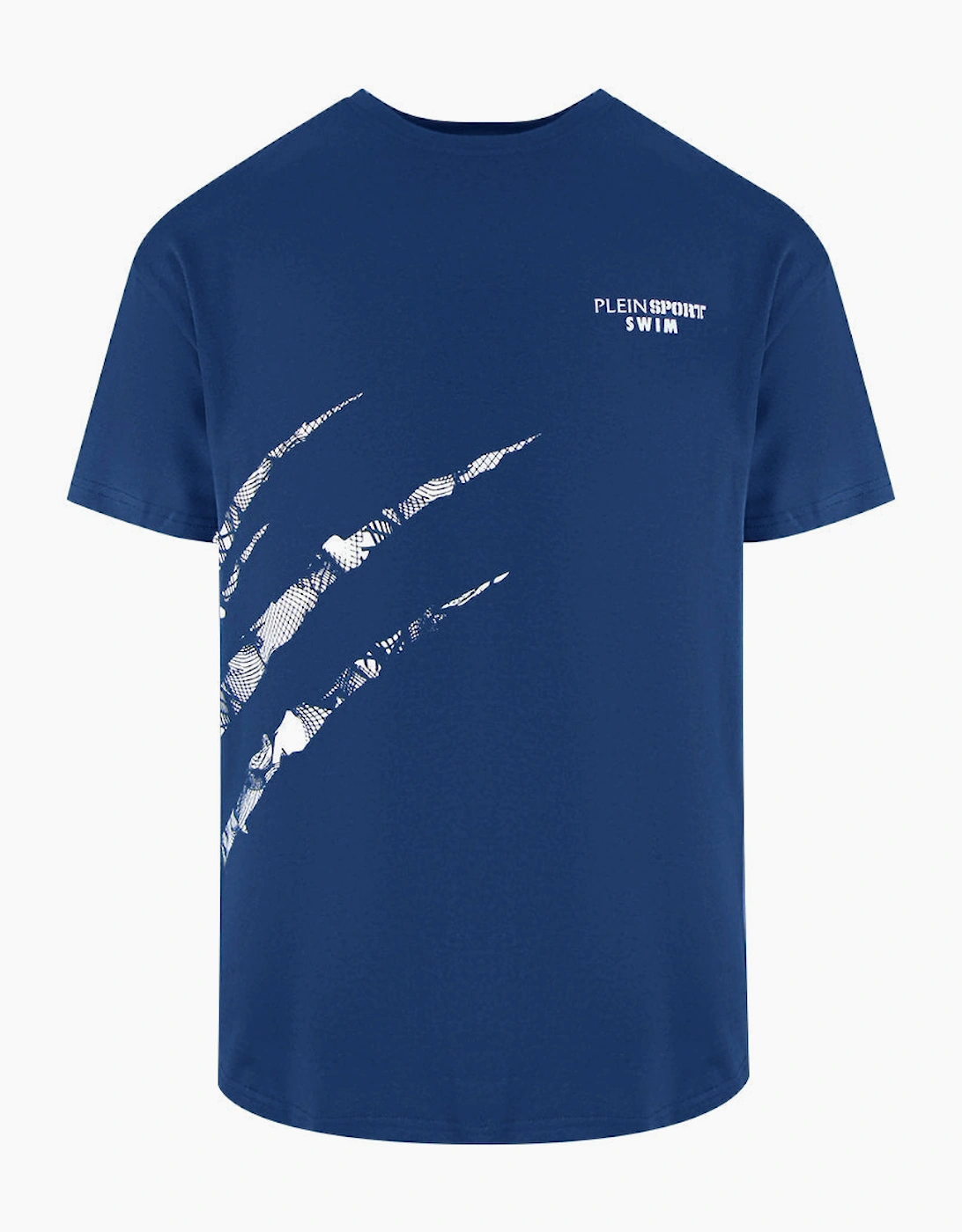 Philipp Plein Men's Plein Sport Scratch Logo Navy Blue T-Shirt