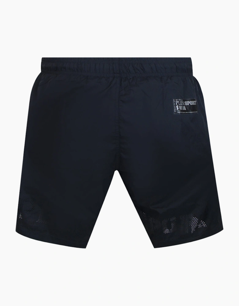 Plein Sport Monotone Logo Dark Grey Swim Shorts