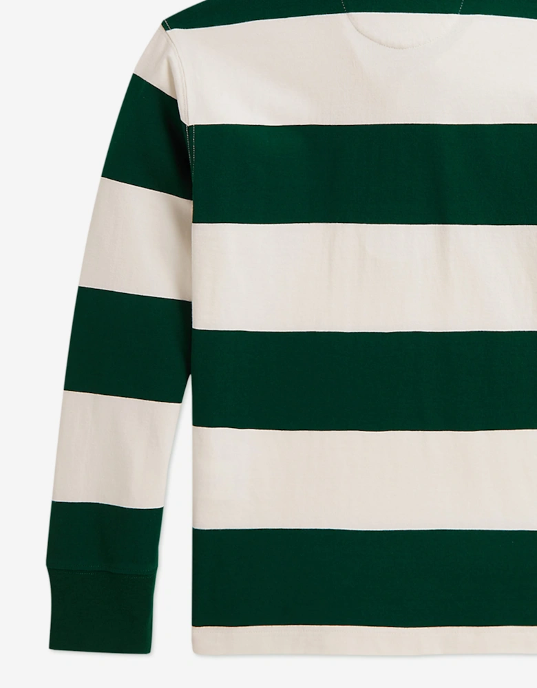 Ralph Lauren Boys Striped Rugby Shirt in Green