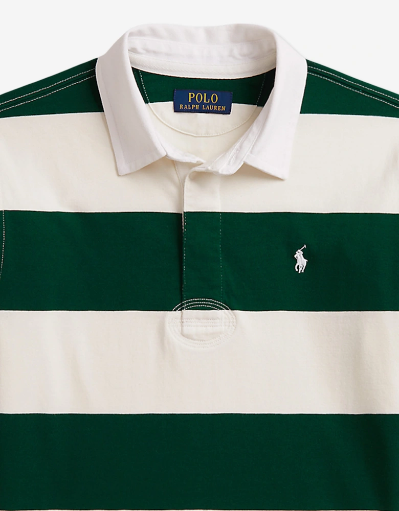Ralph Lauren Boys Striped Rugby Shirt in Green