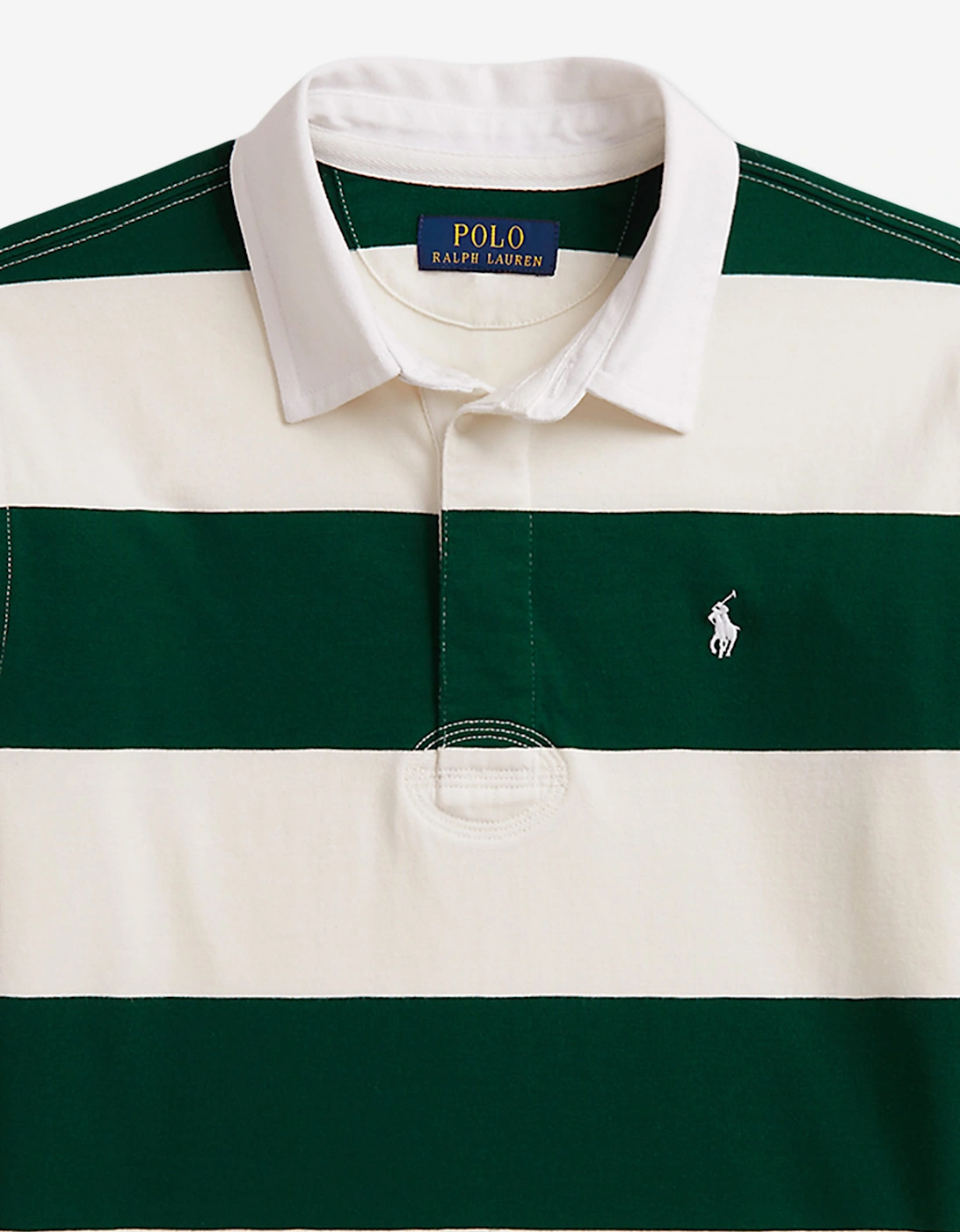 Ralph Lauren Boys Striped Rugby Shirt in Green