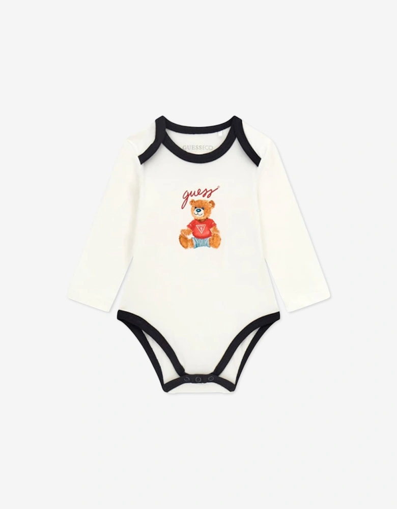 Guess Baby Teddy Bear Bodysuit Gift Set in Navy