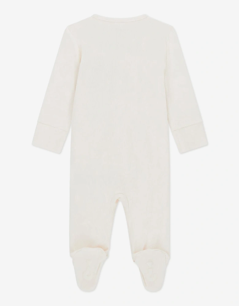 Guess Baby Teddy Bear Babygrow Gift Set in Ivory