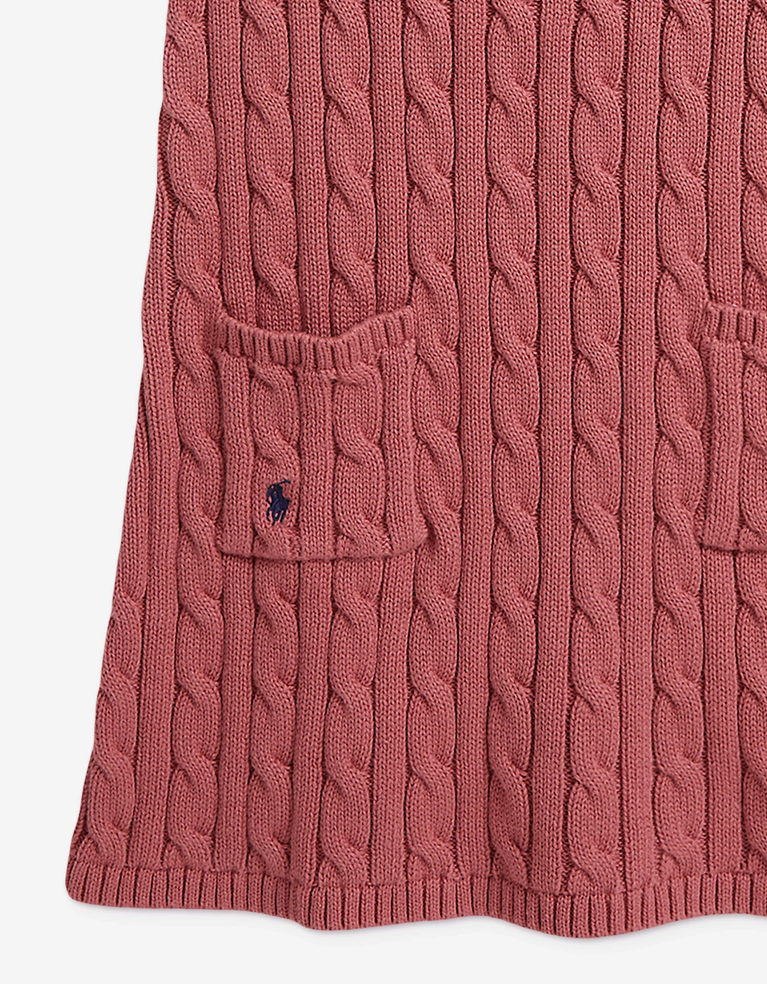 Ralph Lauren Girls Cable Knit Pinafore Dress in Pink