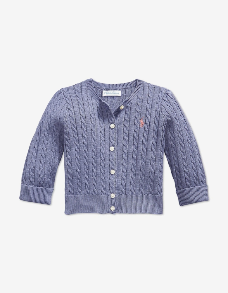 Ralph Lauren Baby Girls Cable Knit Skirt Set in Purple