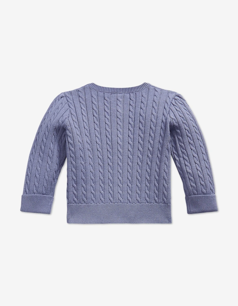 Ralph Lauren Baby Girls Cable Knit Skirt Set in Purple
