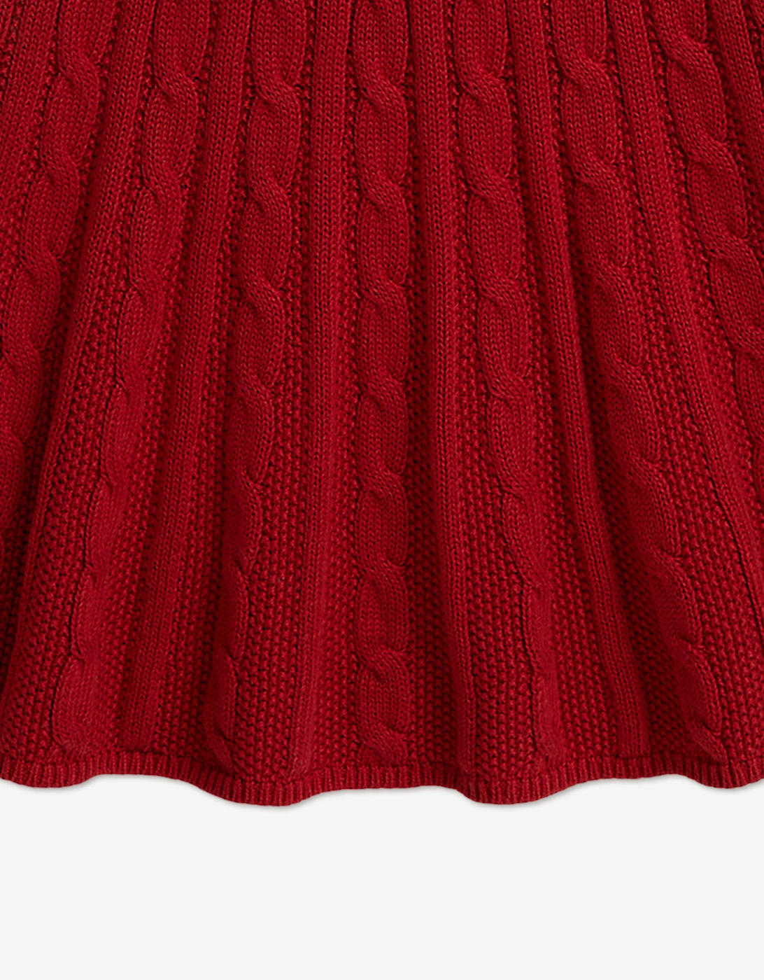 Ralph Lauren Girls Classic Cable Knit Dress in Red