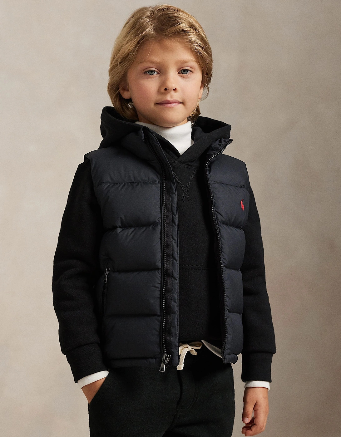 Ralph Lauren Boys Down Padded Gilet in Black