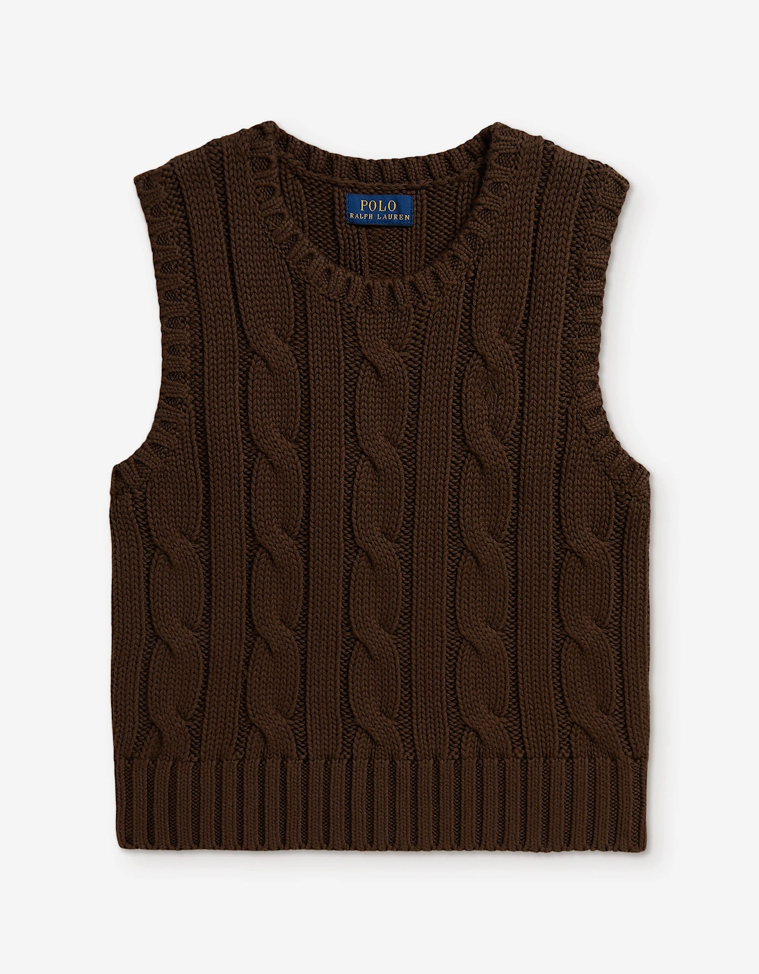 Ralph Lauren Girls Cotton Sweater Vest in Brown