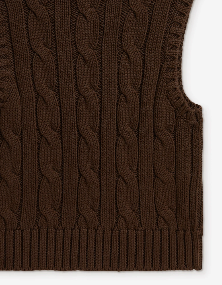 Ralph Lauren Girls Cotton Sweater Vest in Brown