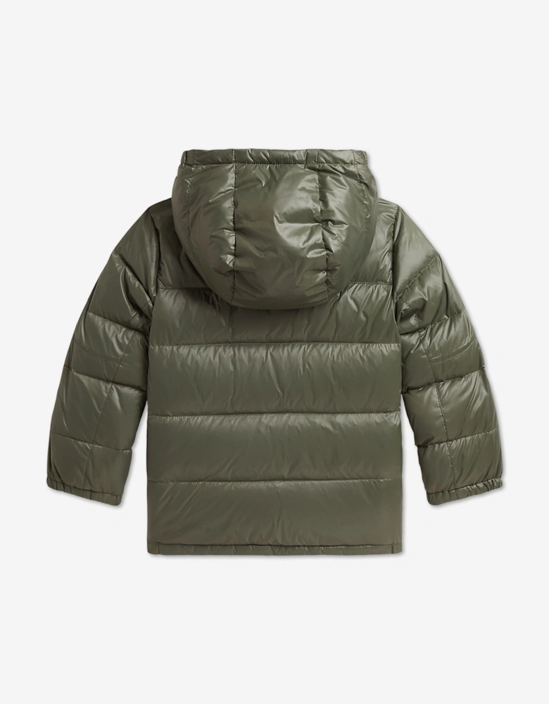 Ralph Lauren Boys Puffer Jacket with Detachable Hood in Green