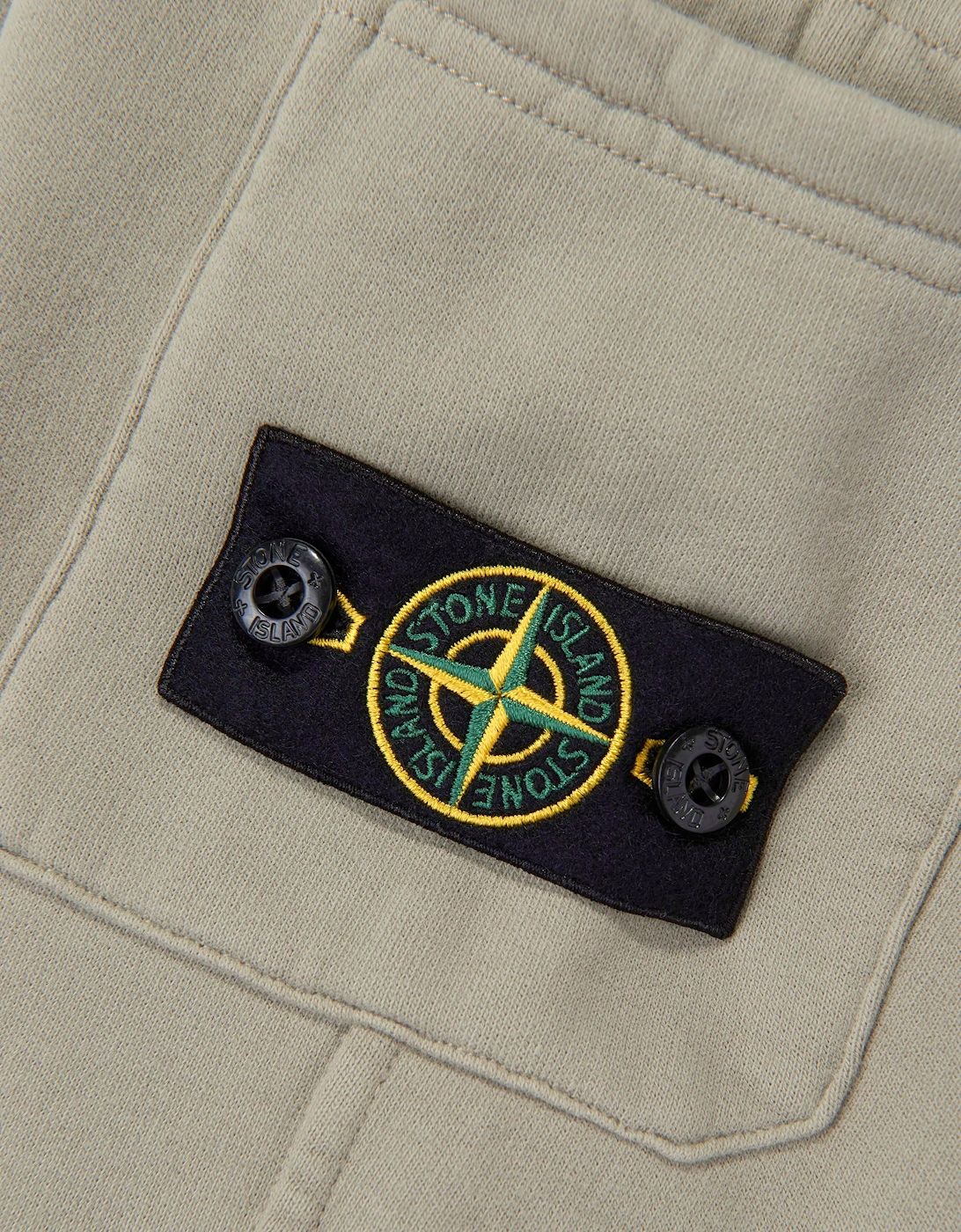 Stone Island Boys Brushed Cotton Fleece Joggers in Green