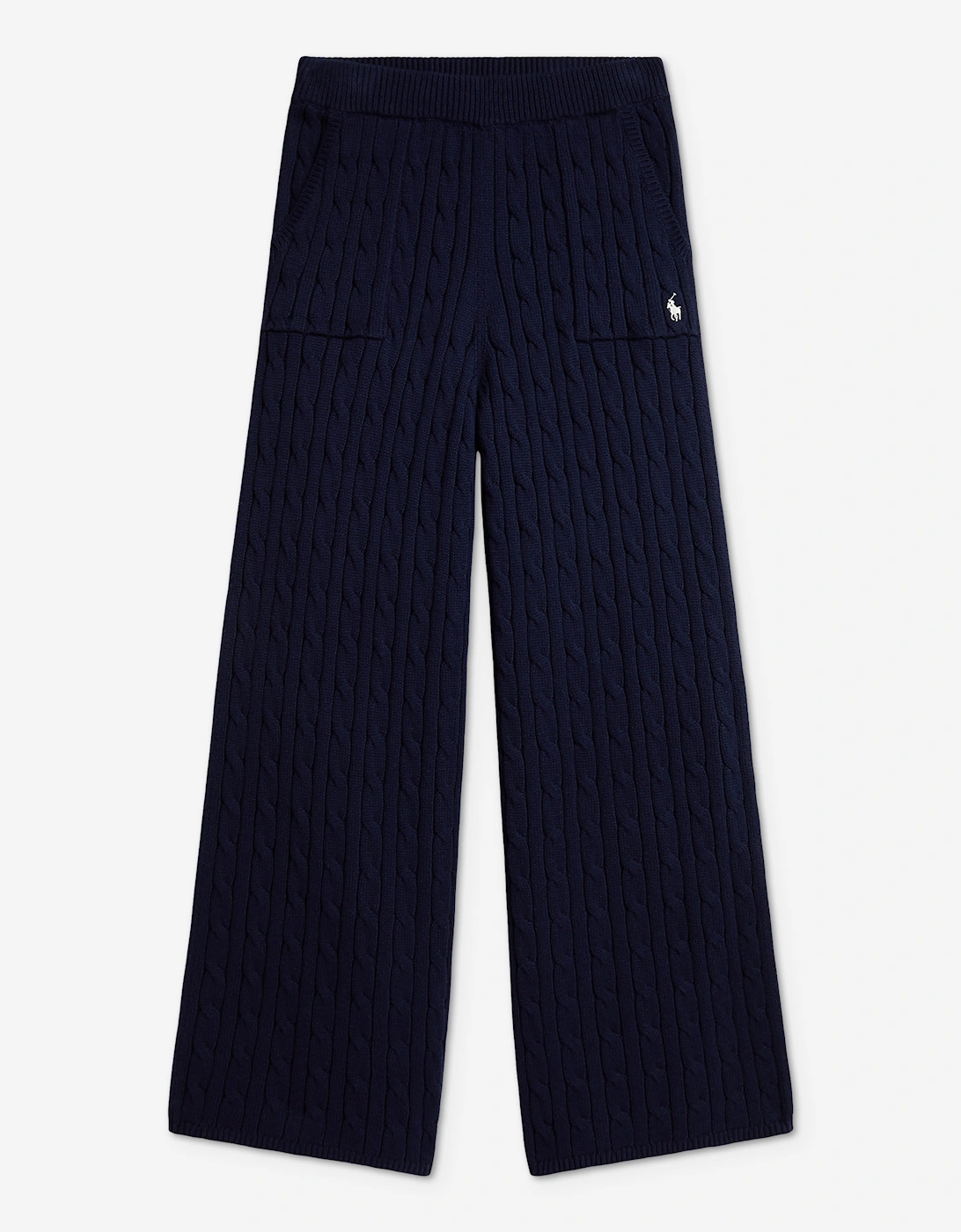 Ralph Lauren Girls Cable Knit Trousers in Navy