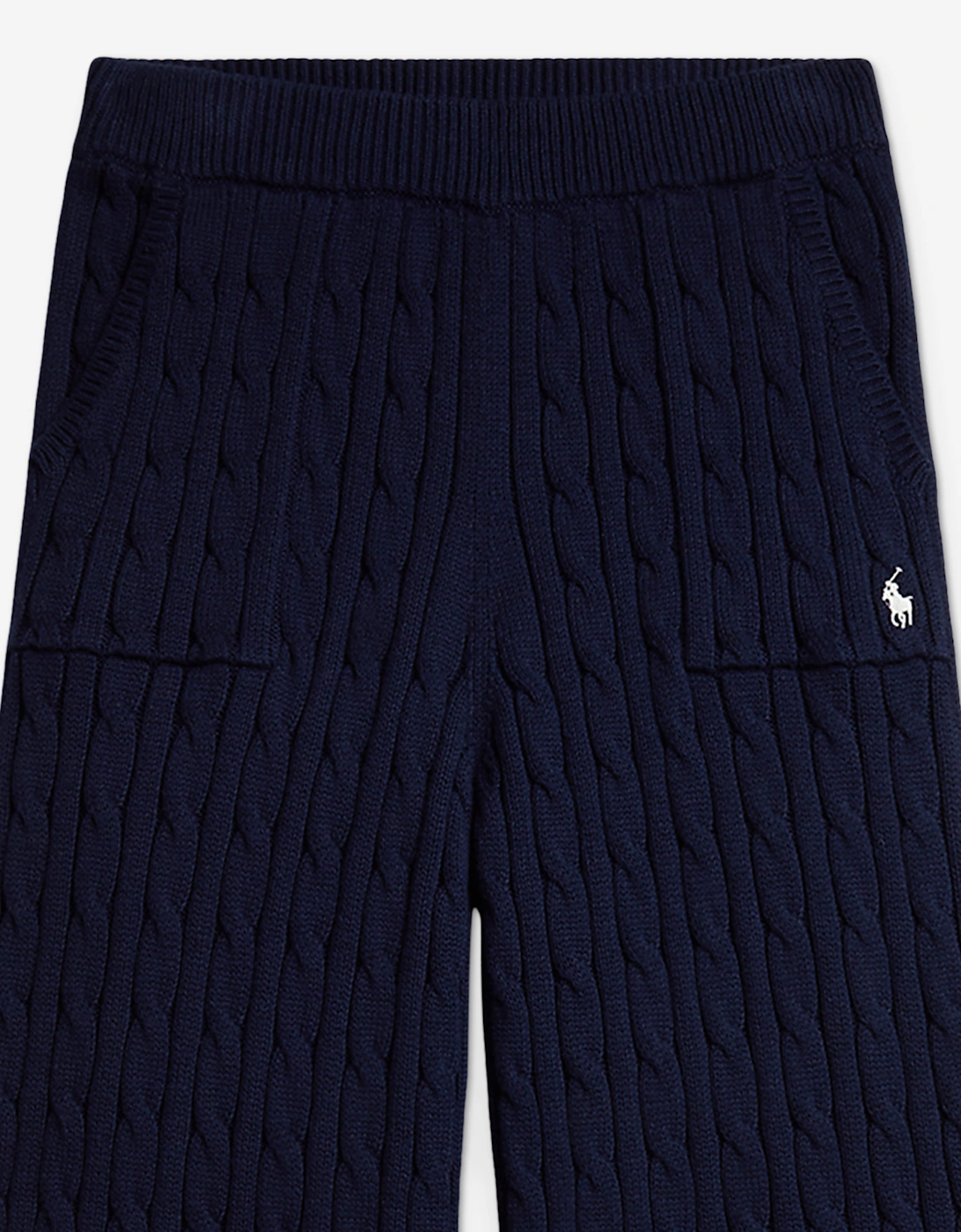 Ralph Lauren Girls Cable Knit Trousers in Navy