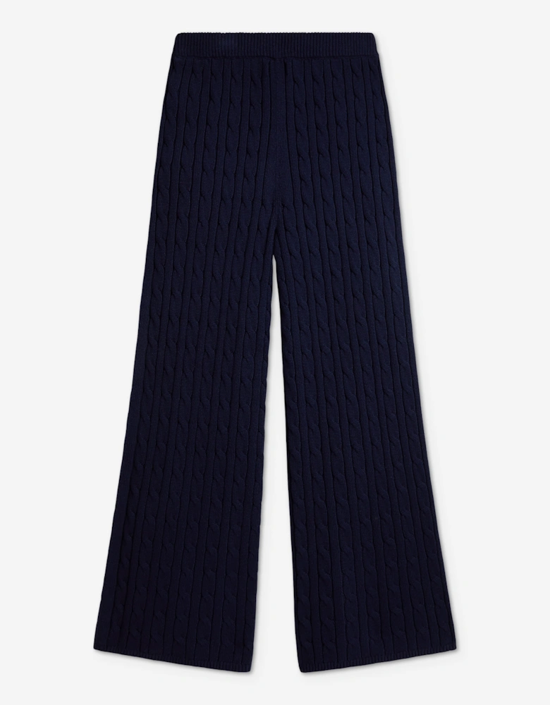 Ralph Lauren Girls Cable Knit Trousers in Navy