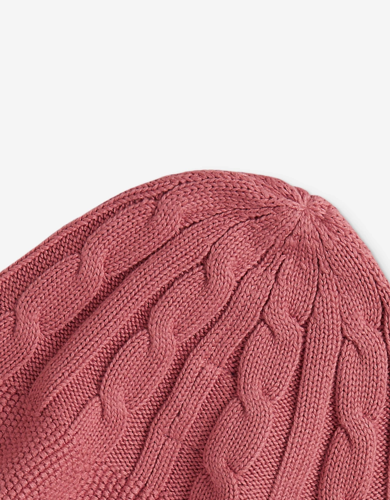 Ralph Lauren Girls Cable Knit Bucket Hat in Pink