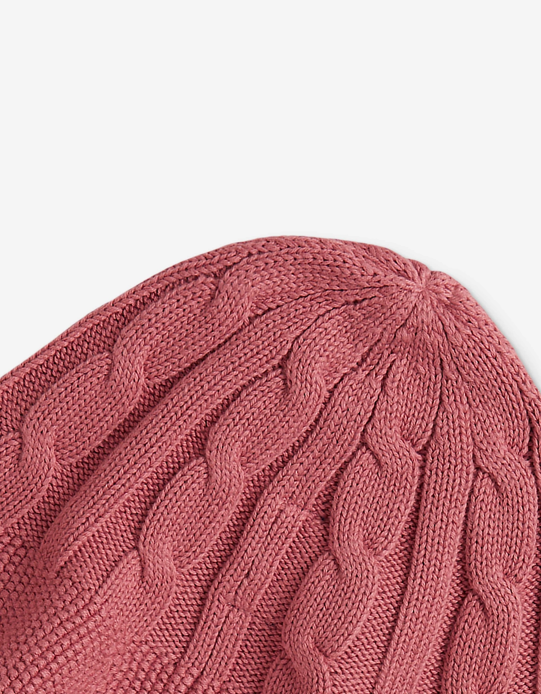 Ralph Lauren Girls Cable Knit Bucket Hat in Pink