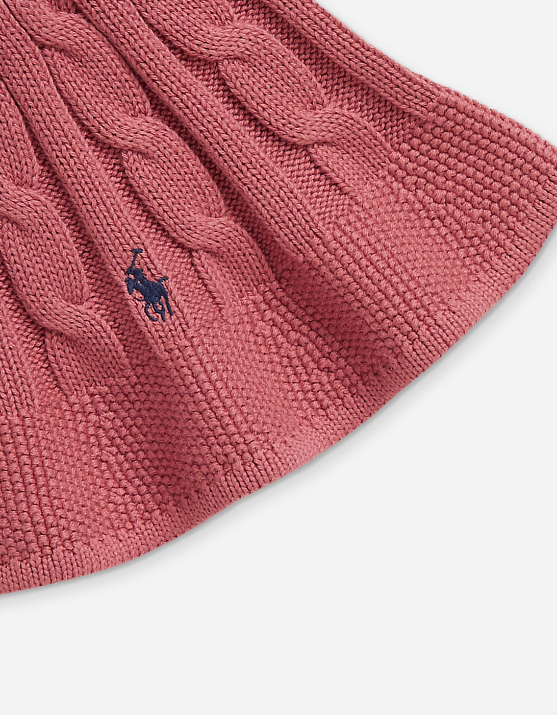 Ralph Lauren Girls Cable Knit Bucket Hat in Pink