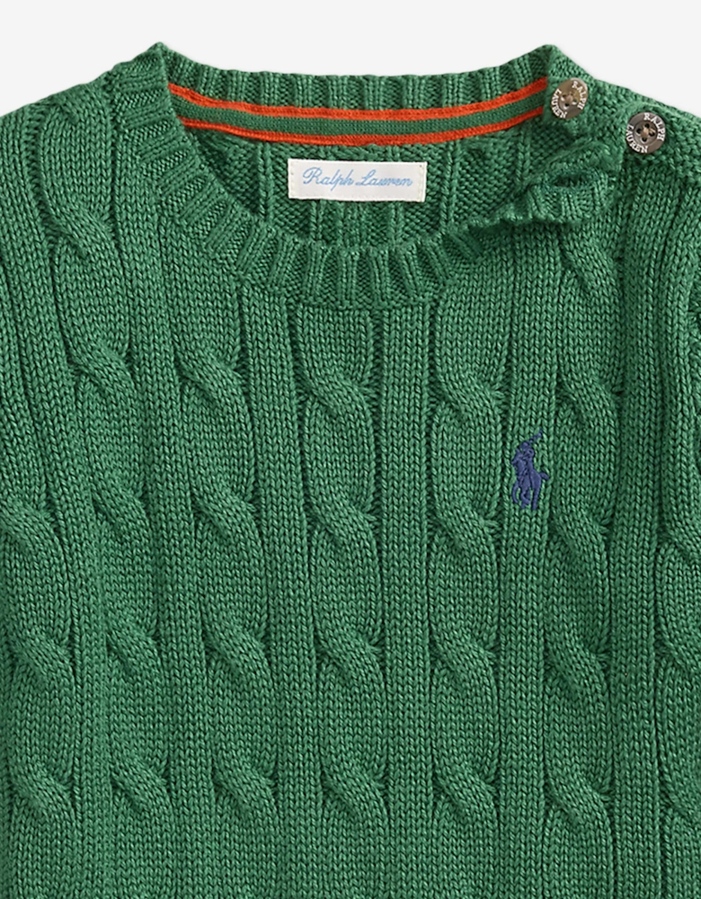 Ralph Lauren Baby Boys Cable Knit Jumper in Green
