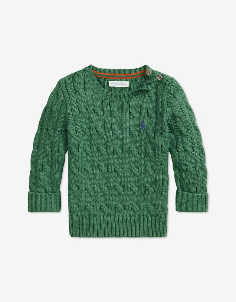 Ralph Lauren Baby Boys Cable Knit Jumper in Green