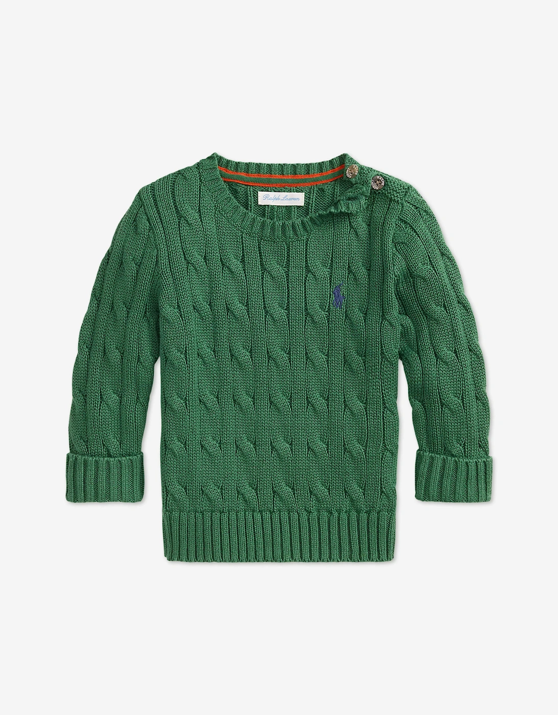 Ralph Lauren Baby Boys Cable Knit Jumper in Green