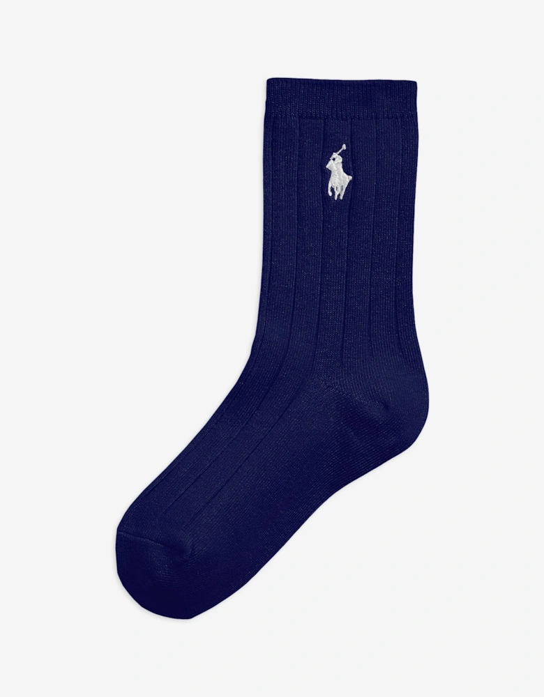 Ralph Lauren Girls 3 Pack Crew Socks Set in Pink