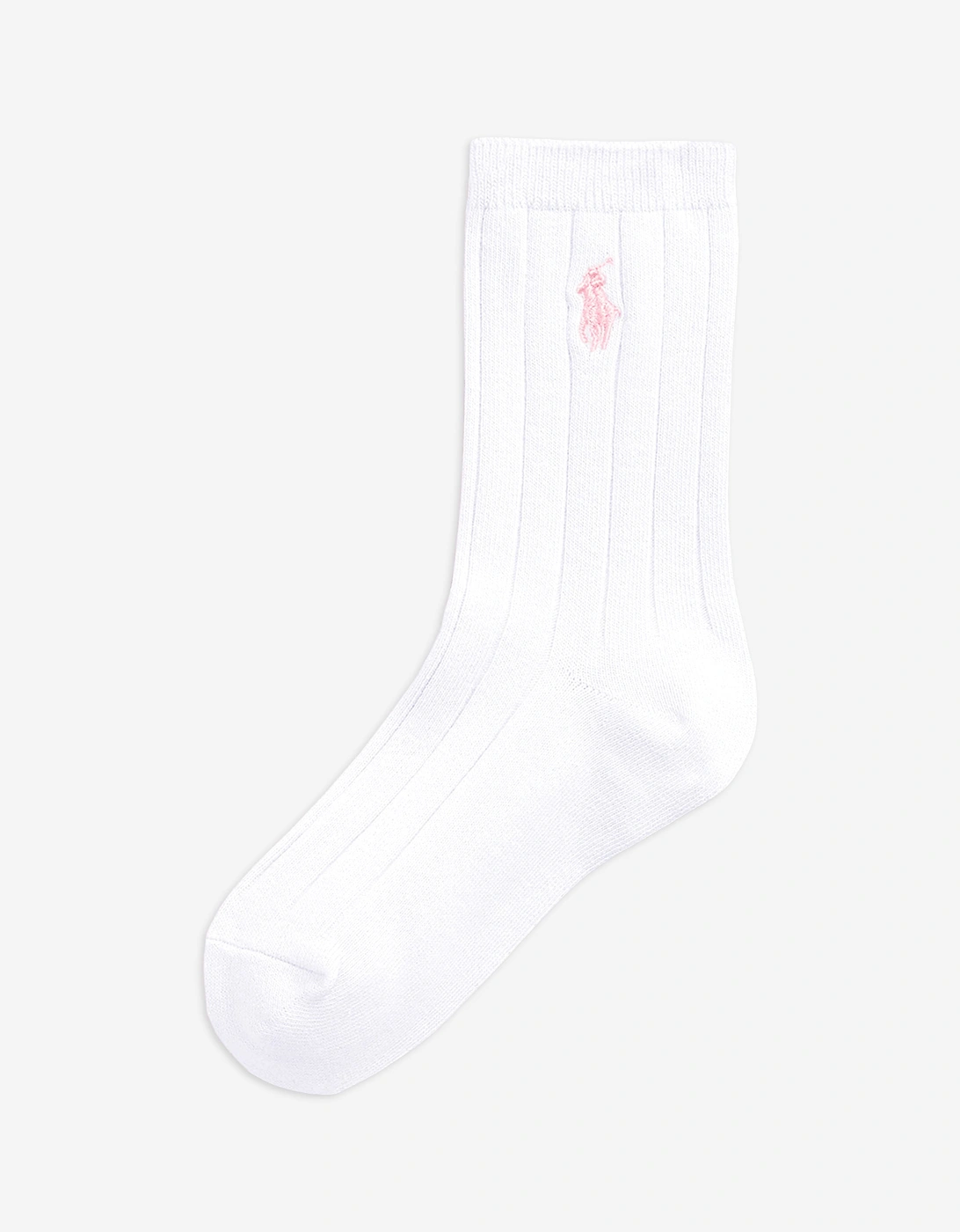 Ralph Lauren Girls 3 Pack Crew Socks Set in Pink
