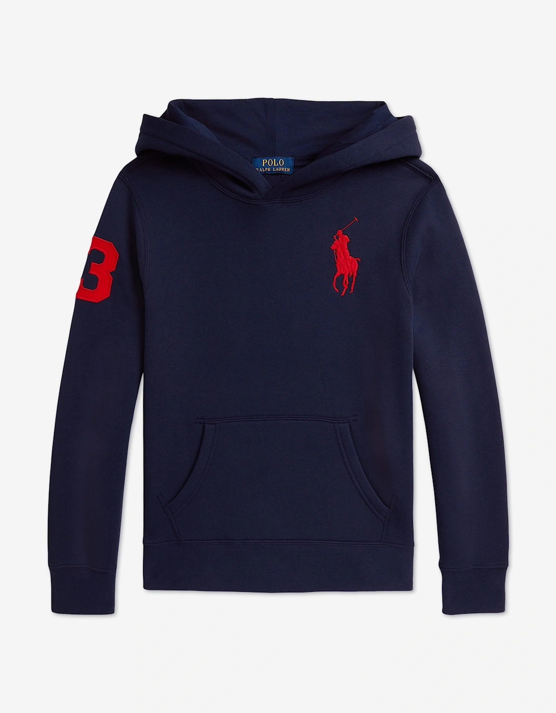 Ralph Lauren Boys Big Pony Logo Hoodie in Navy