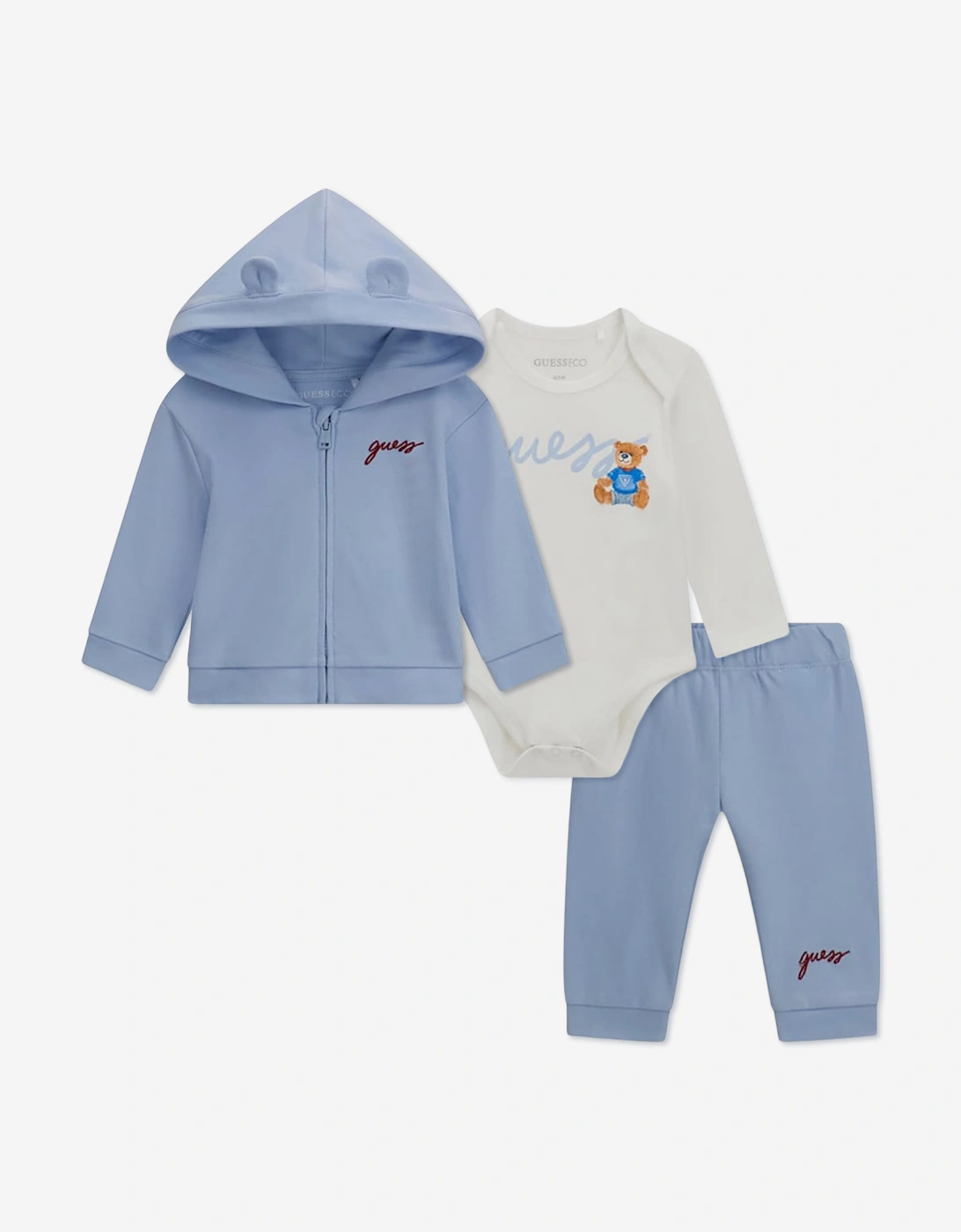 Guess Baby Boys 3 Piece Tracksuit Set in Blue