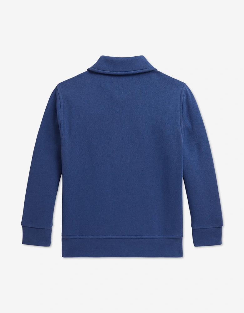 Ralph Lauren Boys Half Zip Logo Sweatshirt in Blue