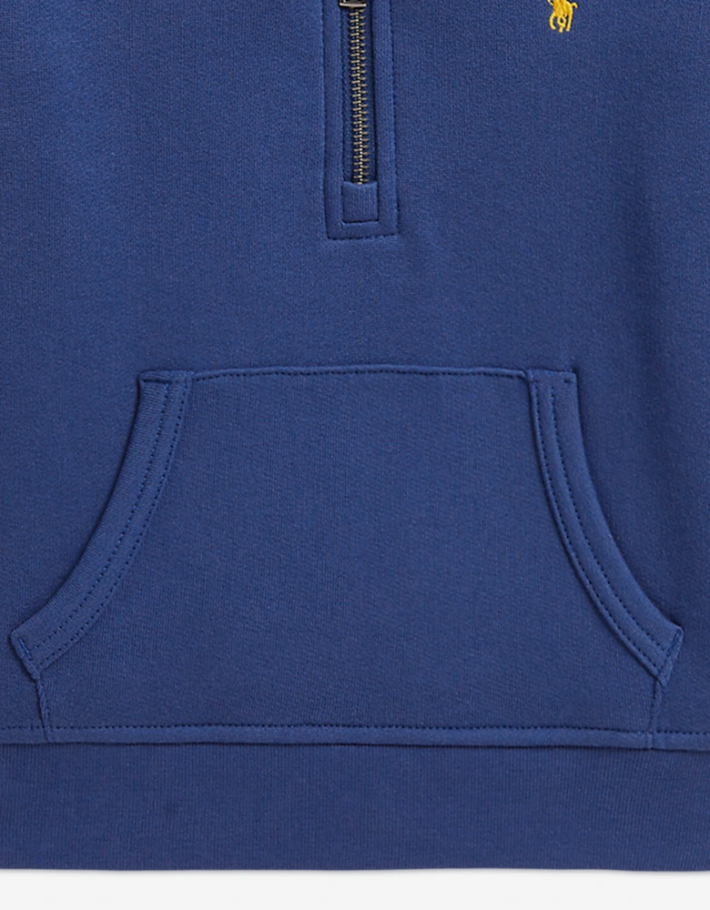 Ralph Lauren Boys Half Zip Logo Sweatshirt in Blue
