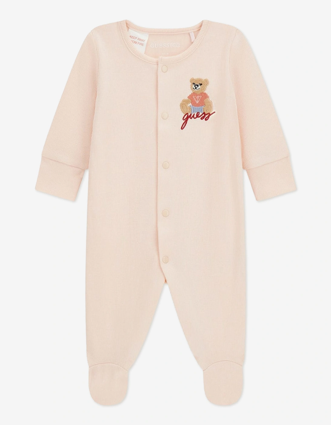 Guess Baby Girls Teddy Bear Babygrow Gift Set in Pink