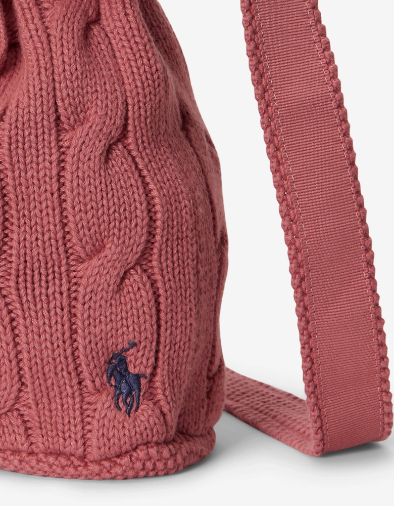 Ralph Lauren Girls Cable Knit Handbag in Pink (17cm)