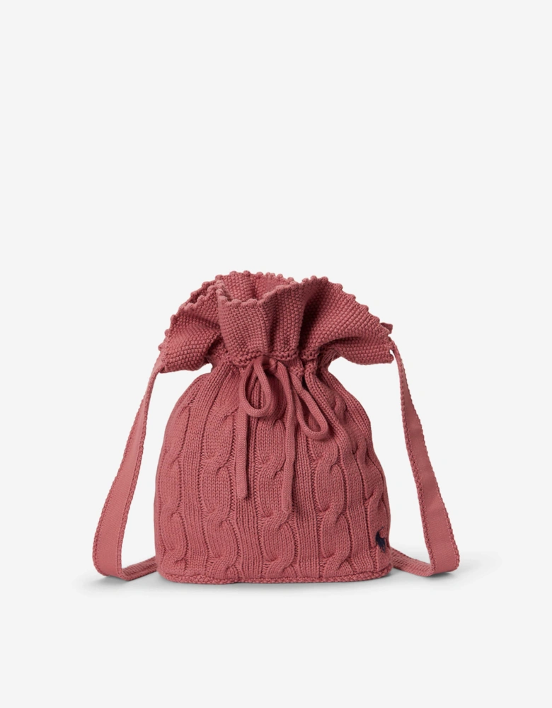 Ralph Lauren Girls Cable Knit Handbag in Pink (17cm)
