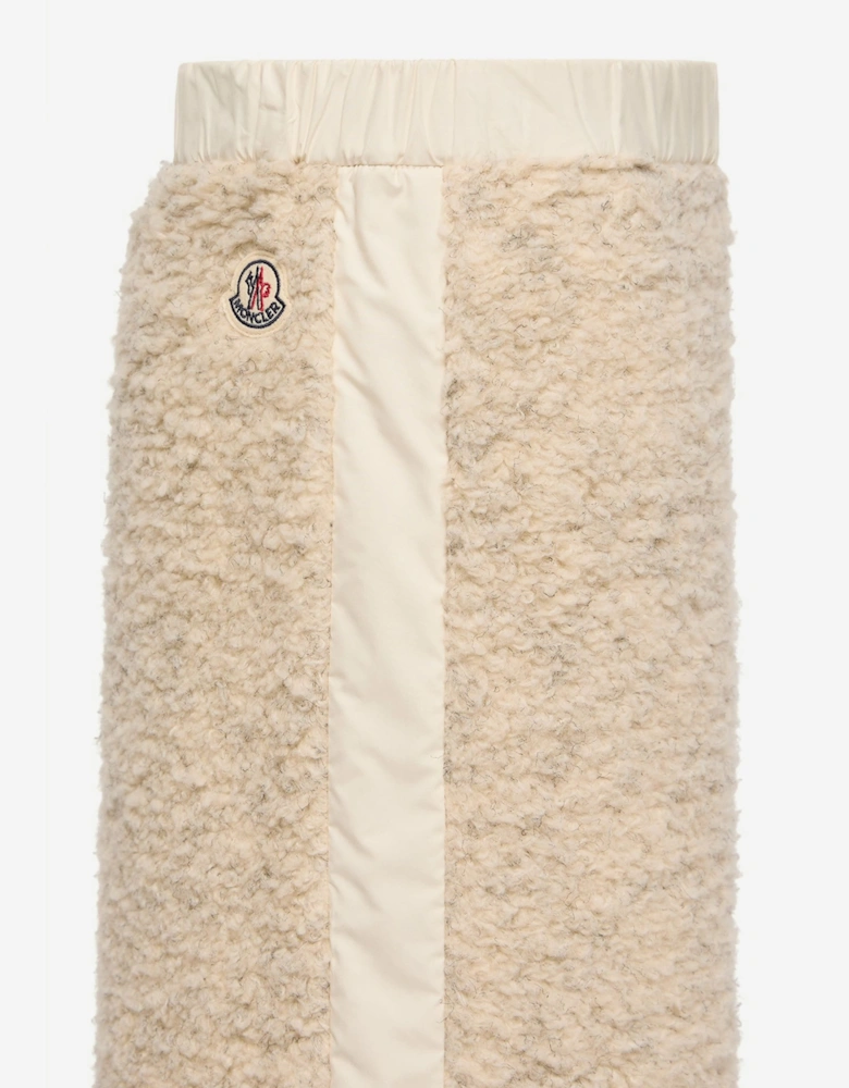 Moncler Enfant Girls Teddy Fleece Trouser Set in Beige