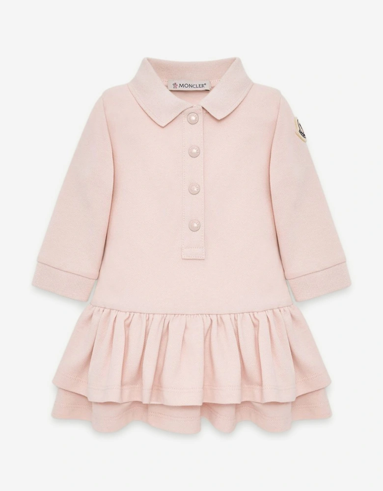 Moncler Enfant Baby Girls Ruffle Polo Dress in Pink