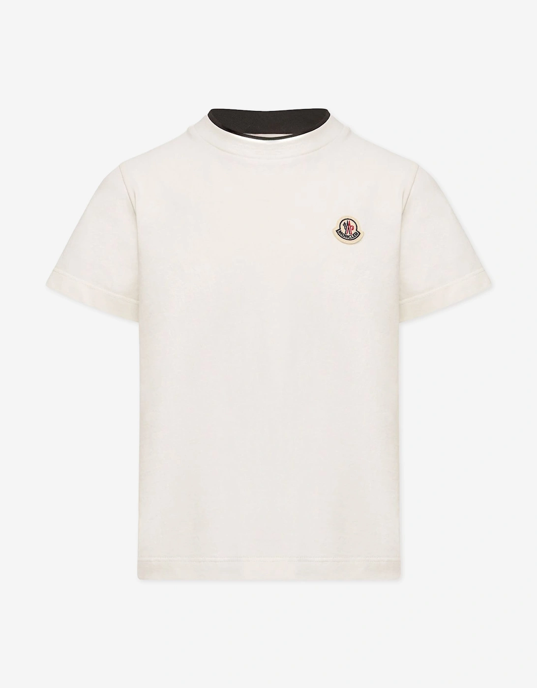 Moncler Boys White Enfant Logo T-Shirt  - Size 4 Years Kids