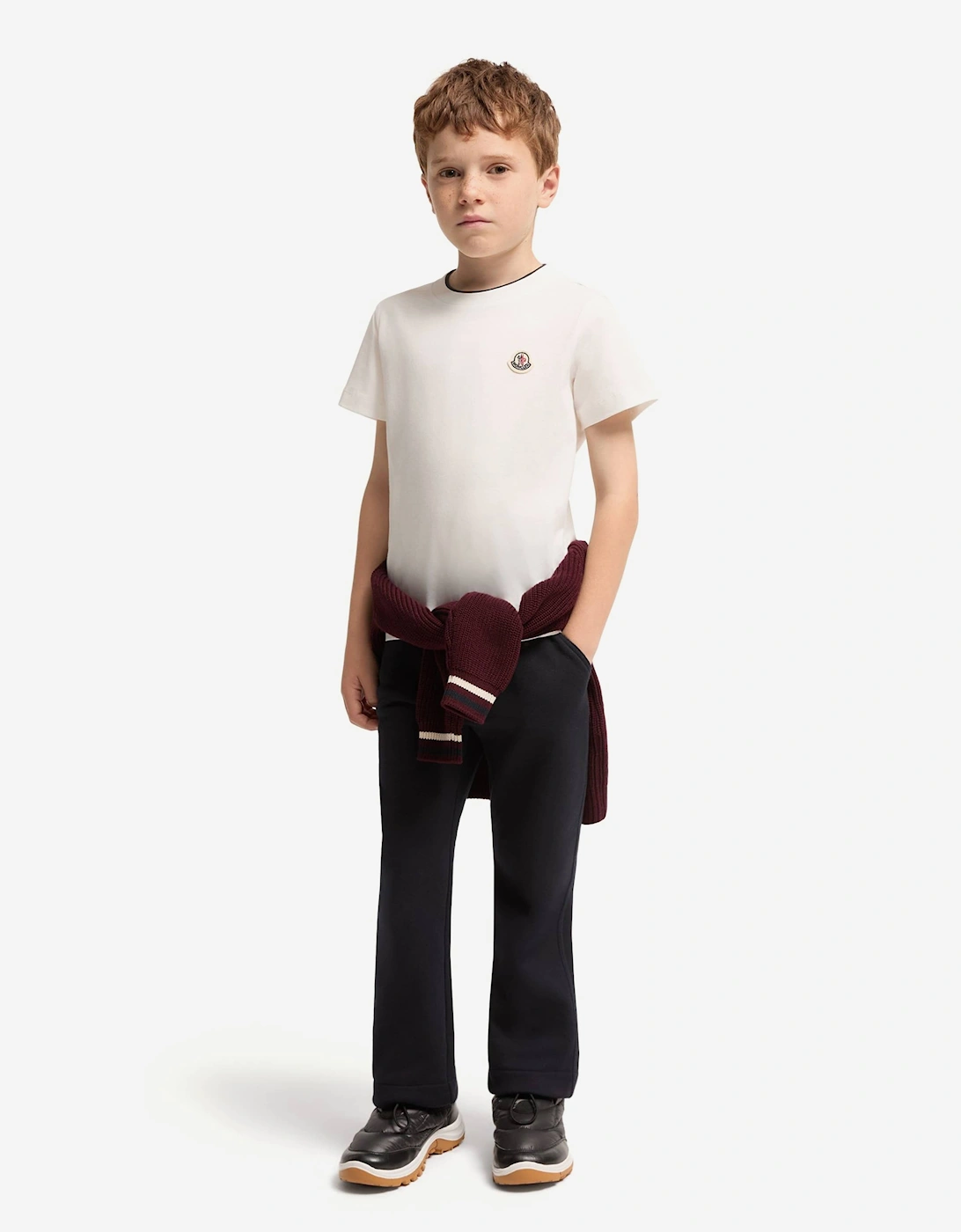 Moncler Enfant Boys Logo T-Shirt in White