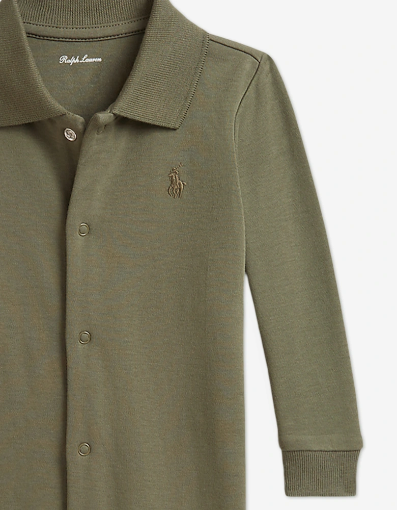 Ralph Lauren Baby Boys Polo Romper in Green