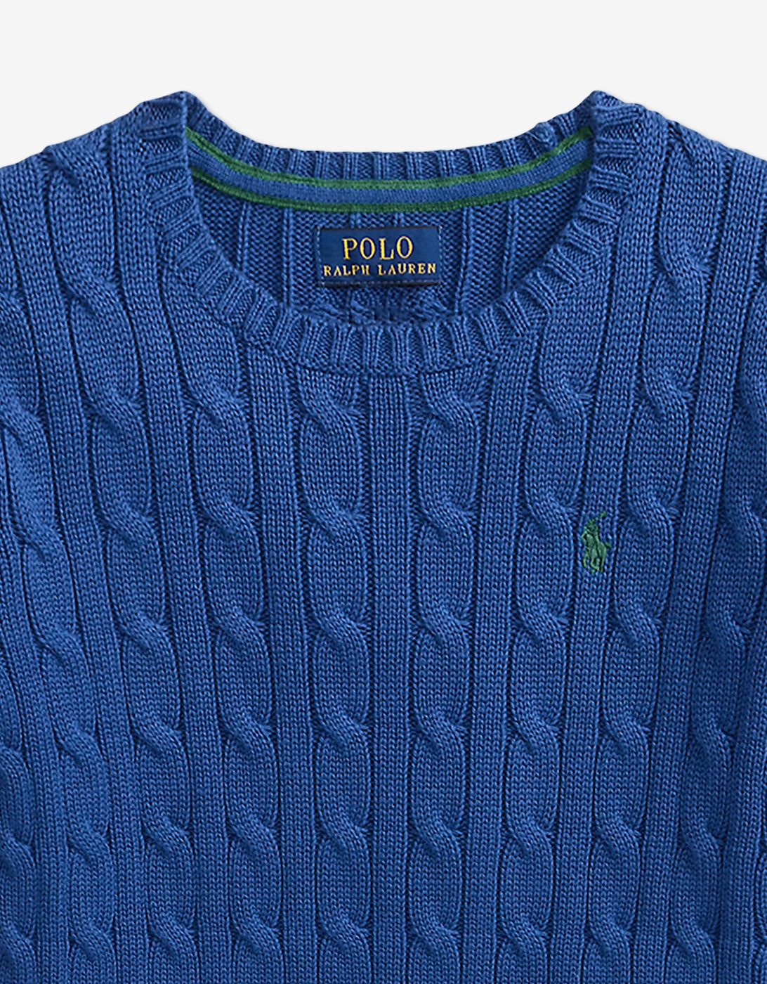 Ralph Lauren Boys Cable Knit Jumper in Blue