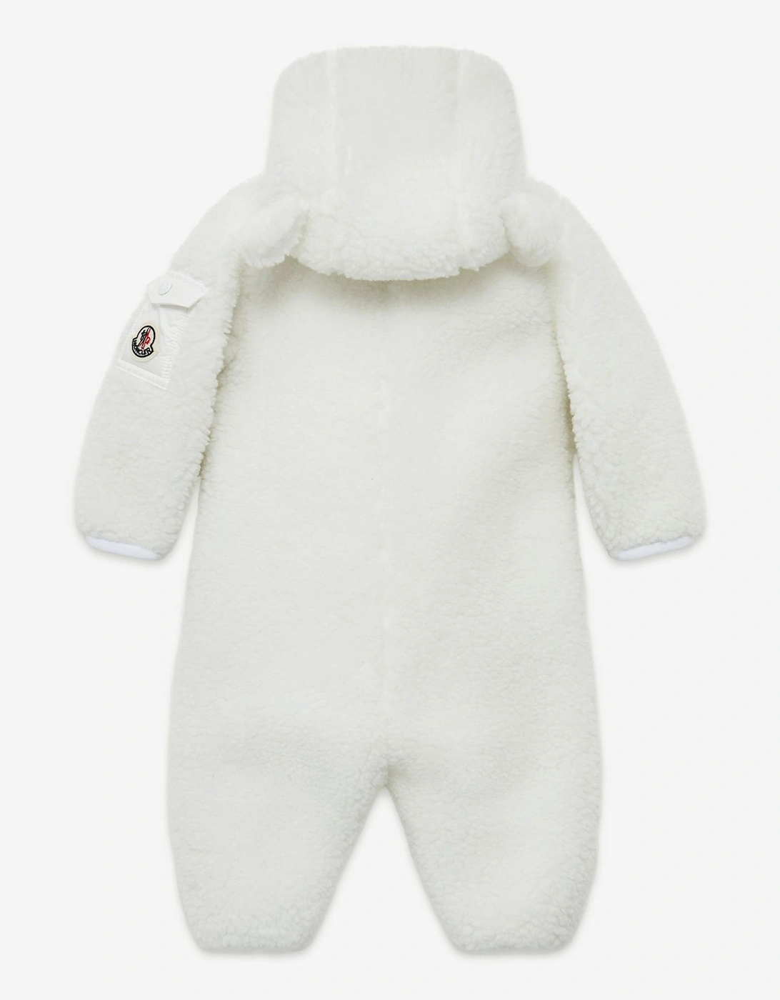 Moncler Enfant Baby Teddy Fleece Romper with Ears in White