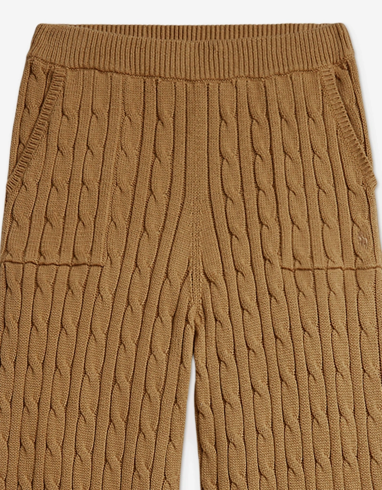 Ralph Lauren Girls Cable Knit Trousers in Beige