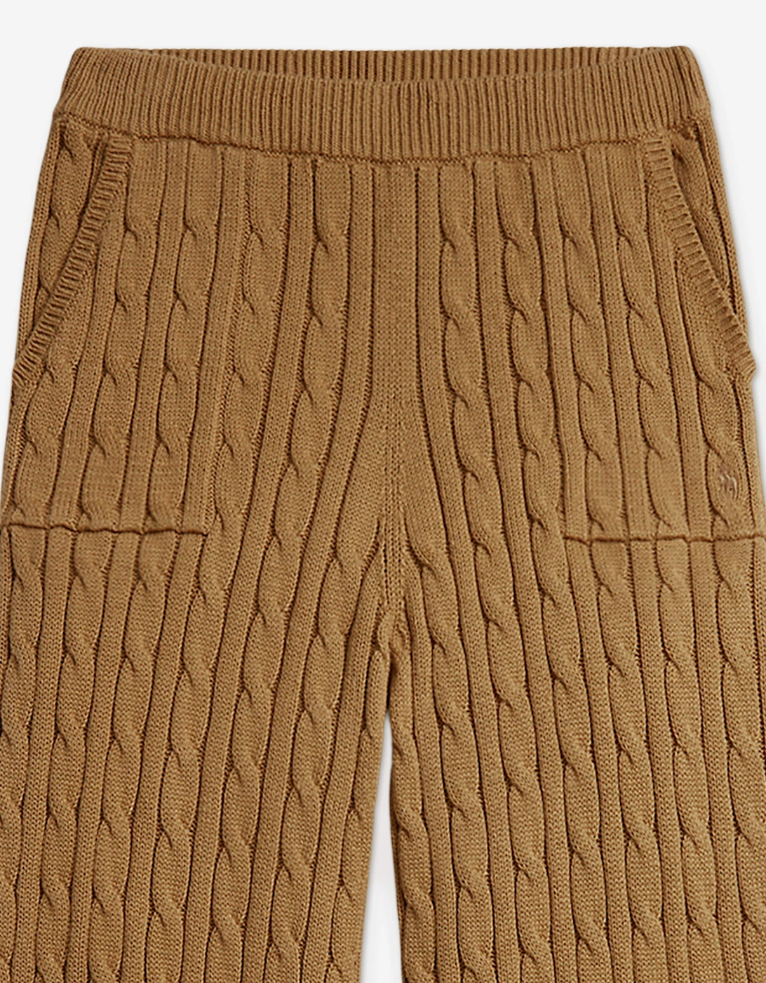 Ralph Lauren Girls Cable Knit Trousers in Beige