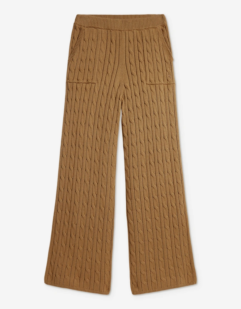 Ralph Lauren Girls Cable Knit Trousers in Beige