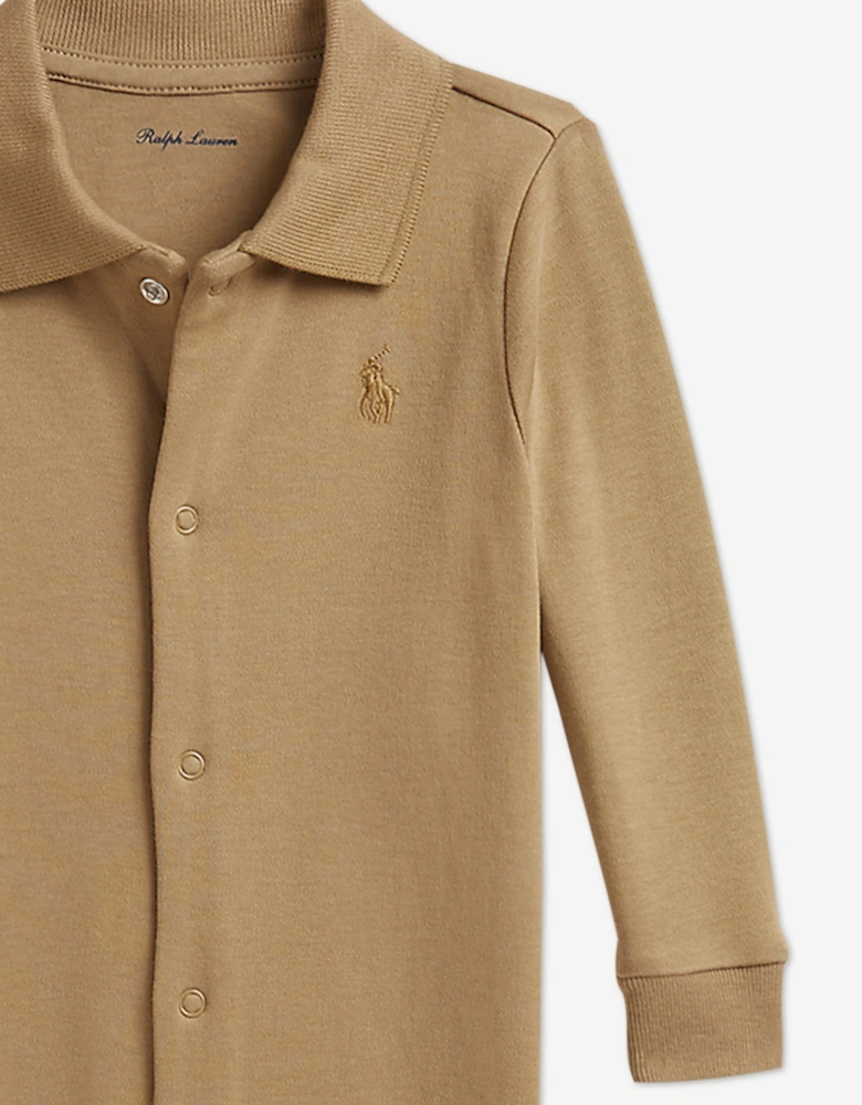 Ralph Lauren Baby Boys Polo Romper in Beige