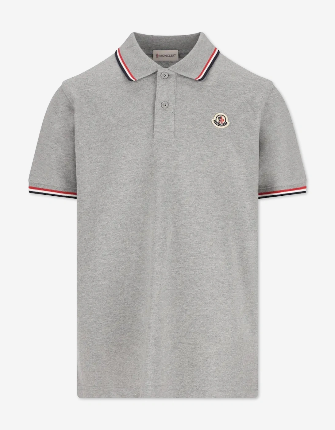 Moncler Boys Grey  Enfant Logo Polo Shirt  - Size 6 Years Kids